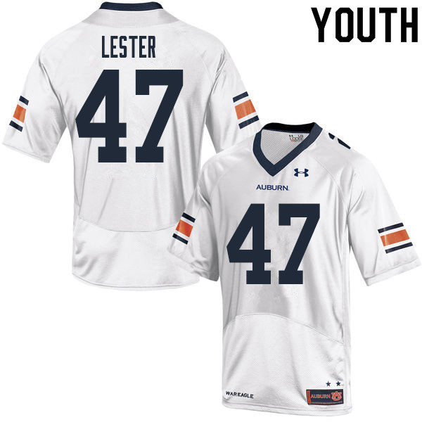 Youth #47 Barton Lester Auburn Tigers College Football Jerseys Sale-White - Click Image to Close